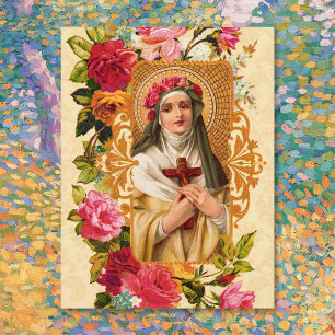 Garten der heiligen Rose Postkarte in Gelb