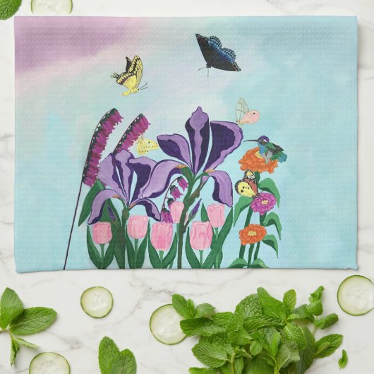 Garten der himmlischen Freuden Geschirrtuch (Gefaltet)