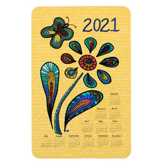Garten der Hoffnung Blume 2021 Kalender Magnet (Vertikal)