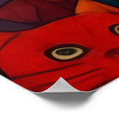 Garten der Katzen Buntglas-Blumenkunst  Poster (Ecke)