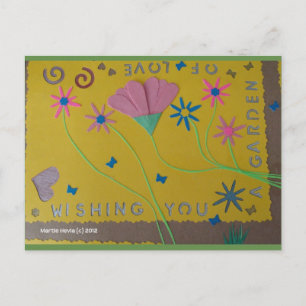 Garten der Liebe Grün   Blue Beach Song™ Postkarte