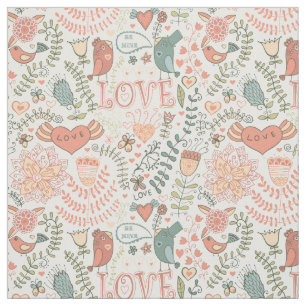 Garten der Liebe Lovebirds Stoff