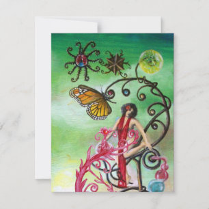 GARTEN DER MELISSA 2, rot, pink violett Einladung