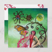 GARTEN DER MELISSA 2, rot, rosa violett Einladung (Vorne/Hinten)