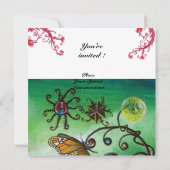 GARTEN DER MELISSA 2, rot, rosa violett Einladung (Rückseite)