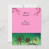 GARTEN DER MELISSA 2, rot, rosa, weiß Einladung (Rückseite)