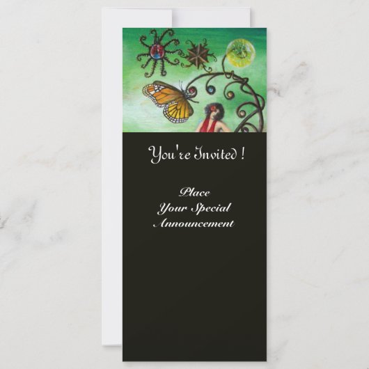 GARTEN DER MELISSA 2, schwarz, weiß, Fuchsia Einladung (Rückseite)