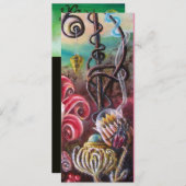 GARTEN DER MELISSA 2, schwarz, weiß, Fuchsia Einladung (Vorne/Hinten)