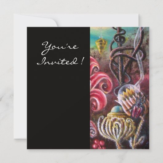 GARTEN DER MELISSA 2, schwarz, weiß, Fuchsia Einladung (Vorderseite)