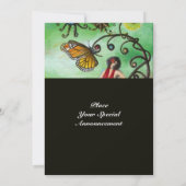 GARTEN DER MELISSA 2, schwarz, weiß, Fuchsia Einladung (Rückseite)