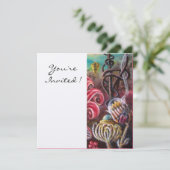 GARTEN DER MELISSA 2, Weißer Champagner, Fuchsia Einladung (Stehend Vorderseite)