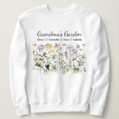 Garten der personalisierten Großeltern-Wildblume Sweatshirt (Design vorne)