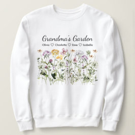 Garten der personalisierten Großeltern-Wildblume Sweatshirt