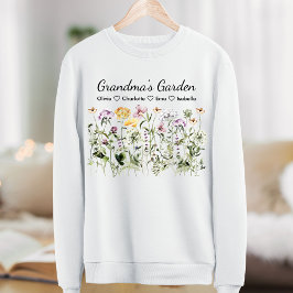 Garten der personalisierten Großeltern-Wildblume Sweatshirt