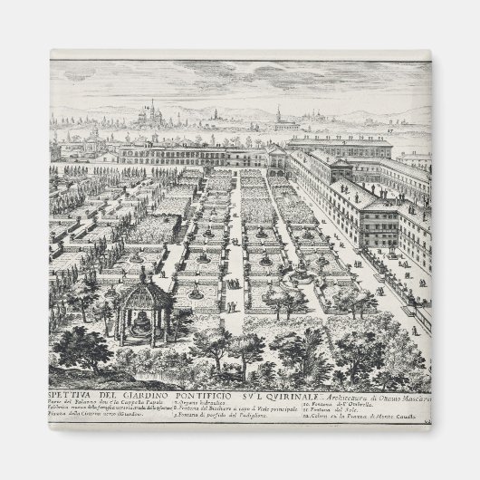 Gärten der Quirinale, von 'Li Giardini di Rom Magnet (Vorne)