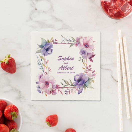 Garten der Romantik: Personalisierte Hochzeit von Serviette (Beispiel)