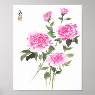 Garten der sanften Rosen Poster