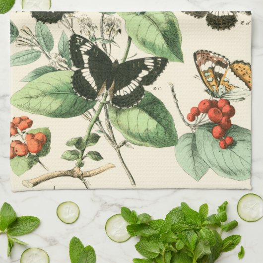 Garten der Schmetterlinge und Blume Geschirrtuch (Gefaltet)