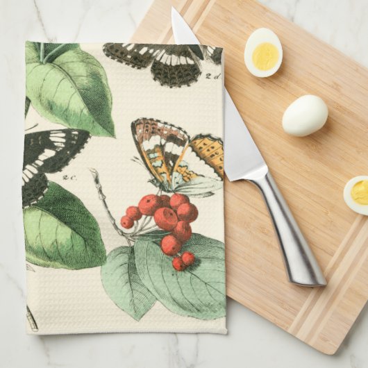 Garten der Schmetterlinge und Blume Geschirrtuch (Viertel Falte)