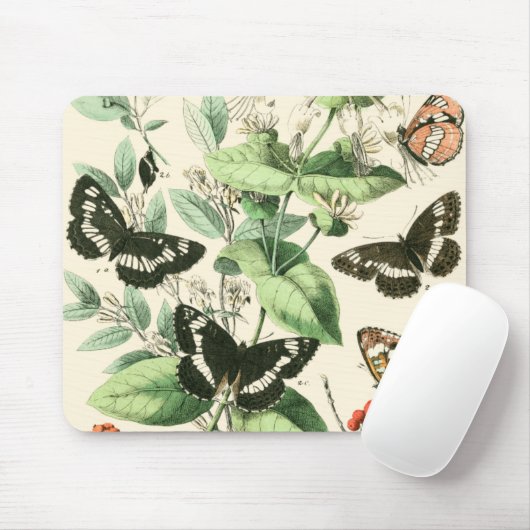 Garten der Schmetterlinge und Blume Mousepad (Mit Mouse)