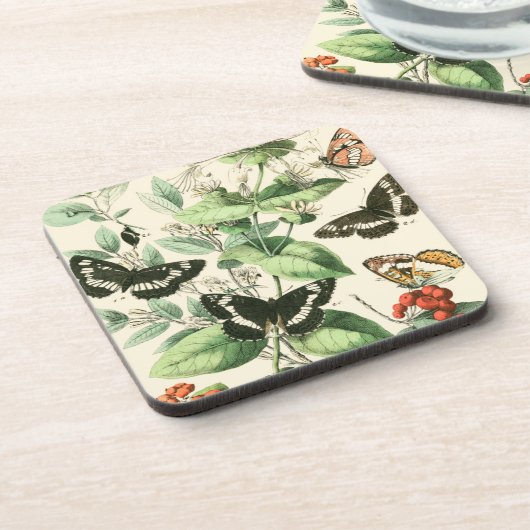 Garten der Schmetterlinge und Blume Untersetzer (Linke Seite)