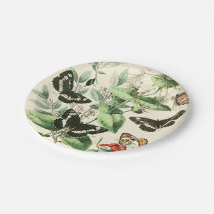 Garten der Schmetterlinge und der Blumen Pappteller