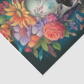 Garten der Toten, Schädel und Blütenkrone Seidenpapier (Ausschnitt)