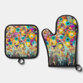 Garten der Träume - Natur Inspiriert Blumenmuseum Ofenhandschuh & Topflappen-Set (Vorderseite)