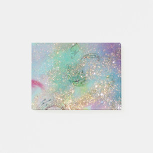 GARTEN DER VERLORENEN SCHADOWS BLUE GOLD GLITZERN POST-IT KLEBEZETTEL
