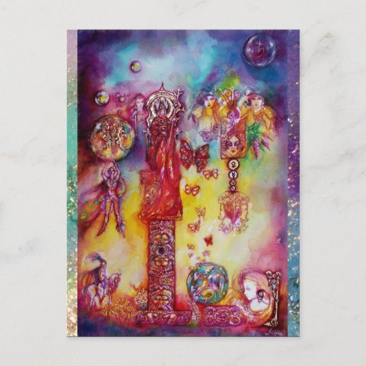 GARTEN DER VERLORENEN SCHADOWS-FAIRIEN, BUTTERFLIE EINLADUNGSPOSTKARTE (Vorderseite)