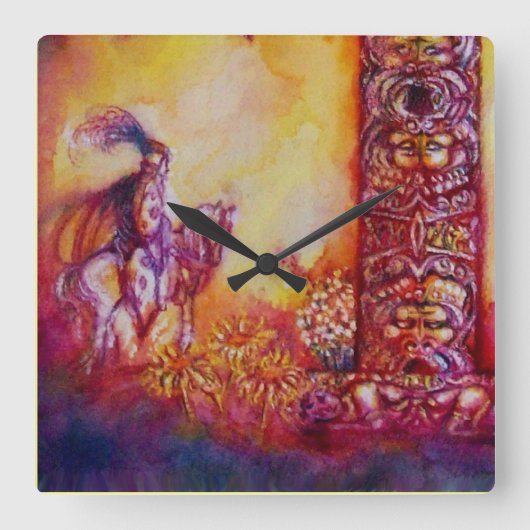 GARTEN DER VERLORENEN SCHADOWS-KNIGHT AUF DEM HORS QUADRATISCHE WANDUHR (Vorderseite)