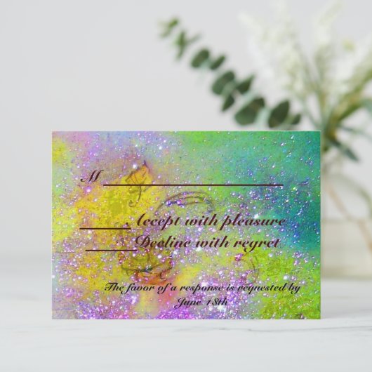 GARTEN DER VERLORENEN SCHADOWS / MAGIC BUTTERFLY U RSVP KARTE (Stehend Vorderseite)