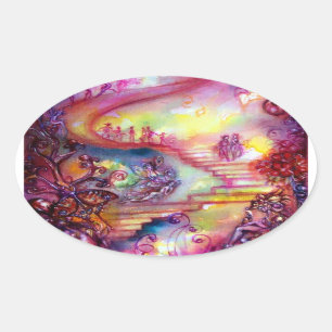 GARTEN DER VERLORENEN SCHADOWS / MYSTISCHEN TREPPE OVALER AUFKLEBER