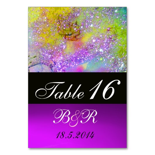 GARTEN DER VERLORENEN SCHADOWS Pink Lila Gelb Tischnummer (Vorderseite)