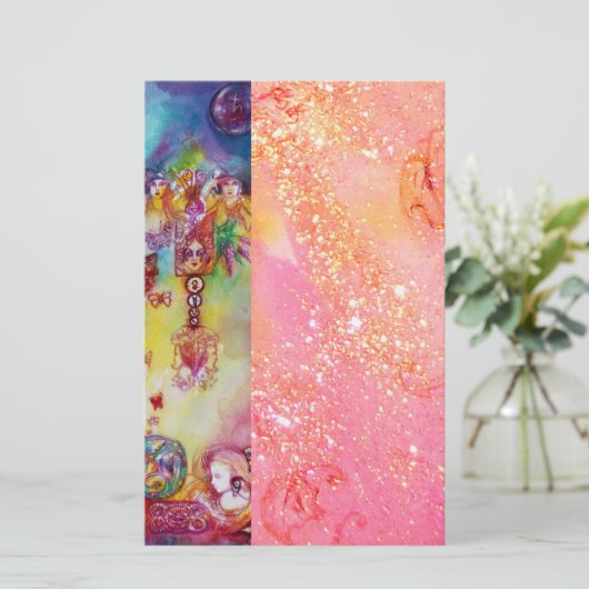 GARTEN DER VERLORENEN SCHADOWS,rosa goldene Glitze Briefpapier