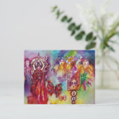 GARTEN DER VERLORENEN SCHATTEN - FEE UND SCHALTFLÄ POSTKARTE (Stehend Vorderseite)