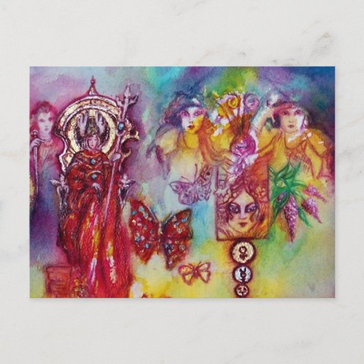 GARTEN DER VERLORENEN SCHATTEN - FEE UND SCHALTFLÄ POSTKARTE (Vorderseite)