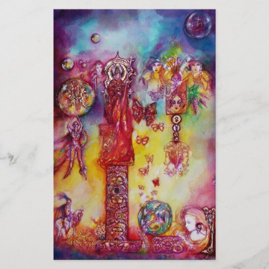 GARTEN DER VERLORENEN SCHATTEN, FEE UND SCHALTFLÄD BRIEFPAPIER (Vorderseite)