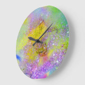 GARTEN DER VERLORENEN SCHATTEN - Lila Gelb grün Große Wanduhr (Winkel)