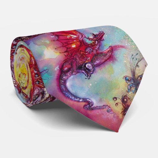 GARTEN DER VERLORENEN SCHATTEN, ROTE DRAGON-KRAWAT KRAWATTE (Gerollt)