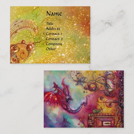 GARTEN DER VERLORENEN SCHATTEN /ROTER DRAGON FLYIN VISITENKARTE (Vorne/Hinten)