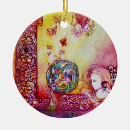 GARTEN DER VERLORENEN SCHATTEN- SCHALTFLÄCHE PFLAN KERAMIK ORNAMENT (Vorne)