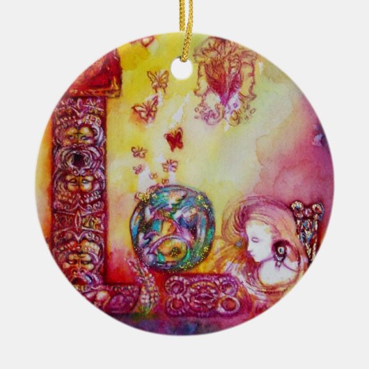 GARTEN DER VERLORENEN SCHATTEN- SCHALTFLÄCHE PFLAN KERAMIKORNAMENT (Vorne)