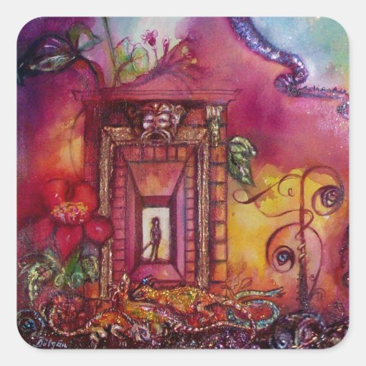 GARTEN DER VERLORENEN SCHATTEN - SERPENTE UND IGUA QUADRATISCHER AUFKLEBER (Vorderseite)