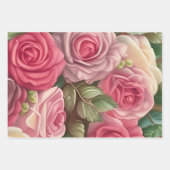 Garten der viktorianischen Rose - Pastellrosa Blum Geschenkpapier Set (Vorderseite 3)