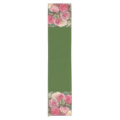 Garten der viktorianischen Rose - Pastellrosa Blum Kurzer Tischläufer (Vorderseite)