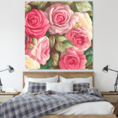 Garten der viktorianischen Rose - Pastellrosa Blum Leinwanddruck (Insitu (Schlafzimmer))