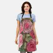 Garten der viktorianischen Rose - Pastellrosa Blum Schürze (Getragen)