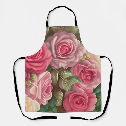 Garten der viktorianischen Rose - Pastellrosa Blum Schürze (Vorderseite)