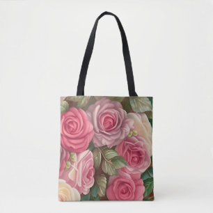 Garten der viktorianischen Rose - Pastellrosa Blum Tasche